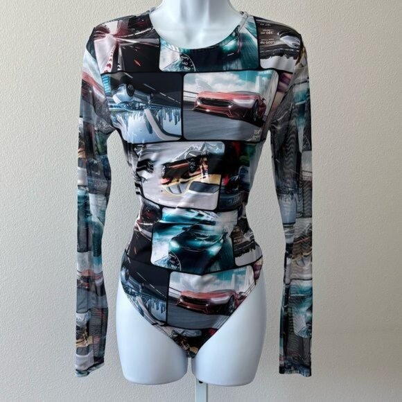 Fashion Nova 2 Piece Pant Set Large Racing Y2K Streetwear Festival Avant-Garde - Picture 10 of 12